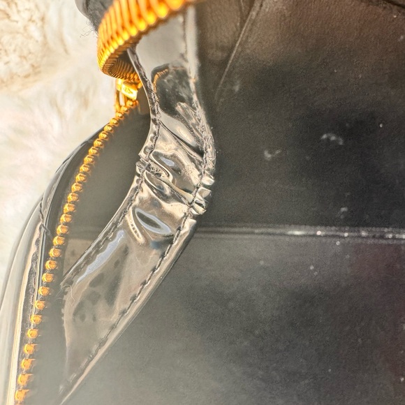 CHANEL Quilted CC Chain 2way Hand Bag Black Patent Leather size 13x10x4.2 - Picture 10 of 17